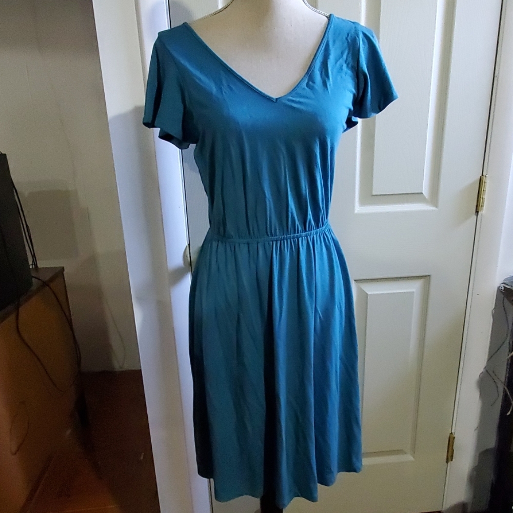 Modcloth Teal Midi Dress - Picture 2 of 3